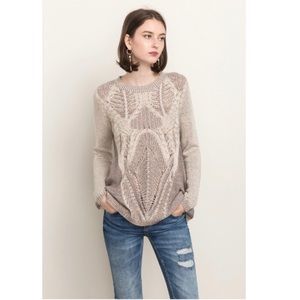 [SOLD] Taupe open weave sweater L